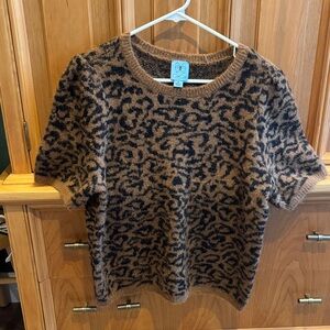CeCe Leopard Print Sweater - Brown and Black